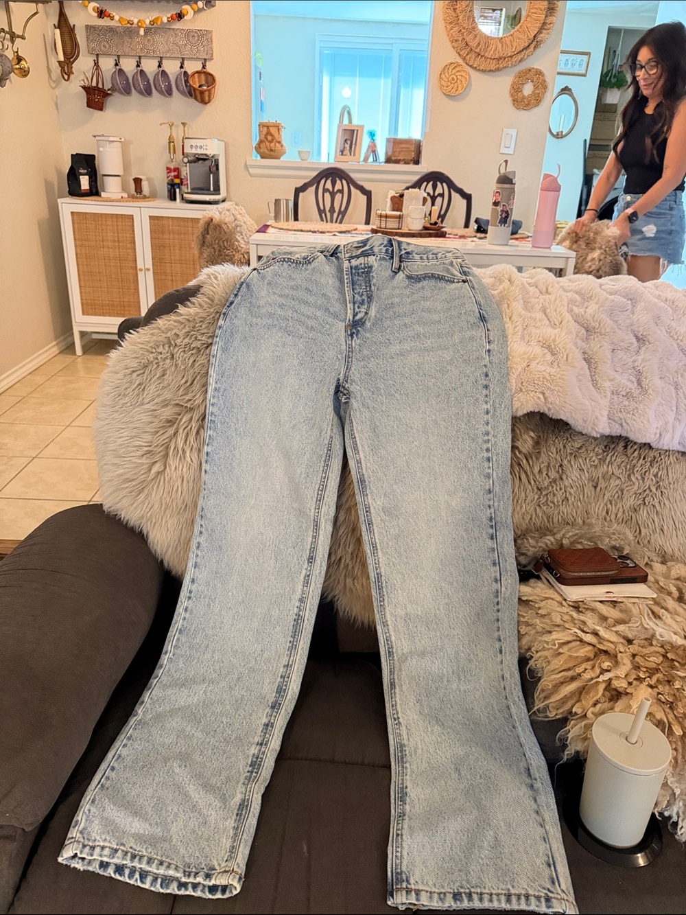Fashion Nova Light Wash High-Rise Flare Jeans